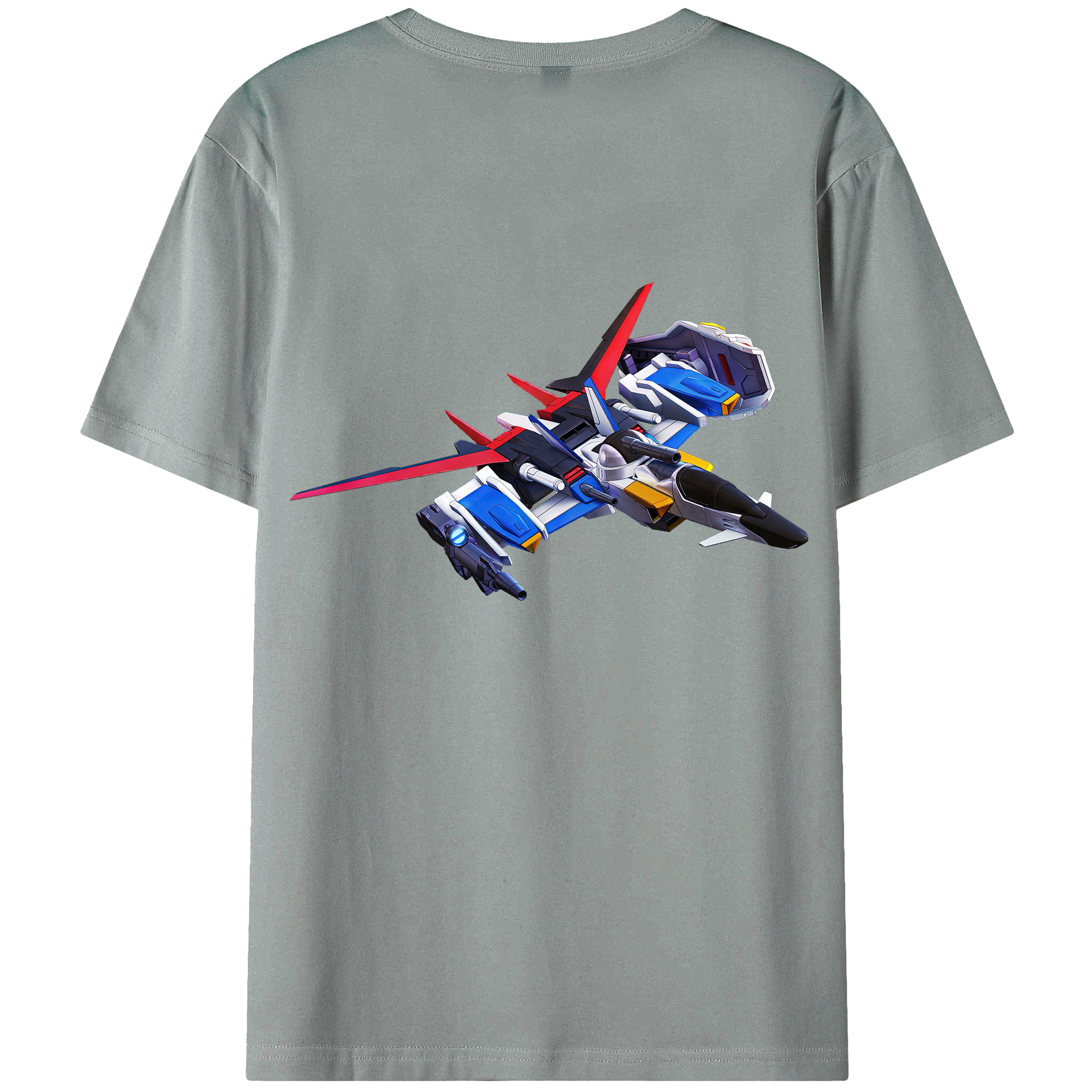 （画像用） 機動戦士ガンダム Mobile Suit Gundam 綿100％ メンズ半袖Tシャツ（バックプリント） 通気性